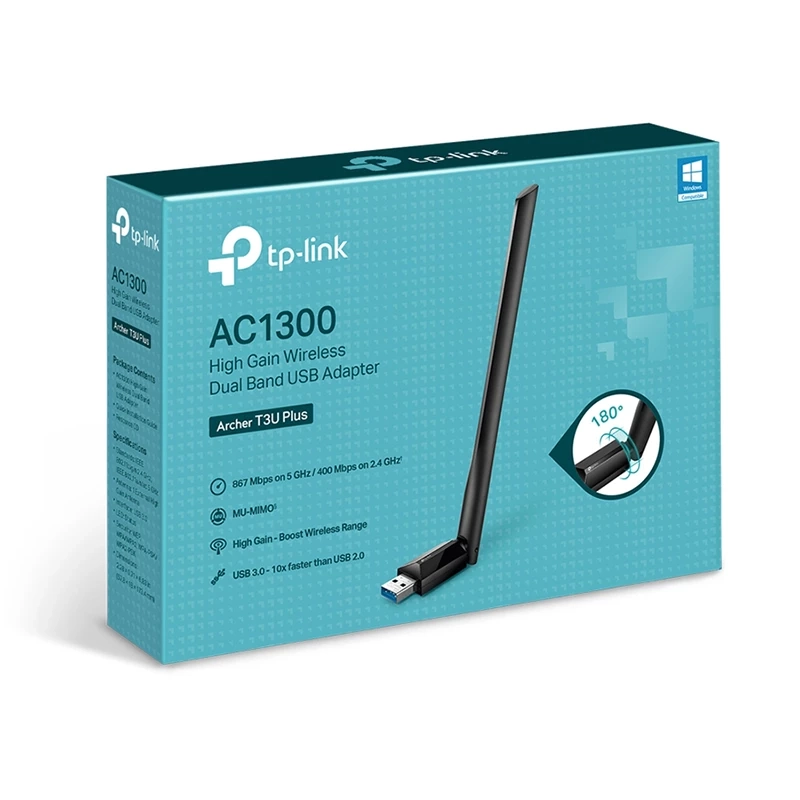 کارت شبکه  USB بی‌ سیم AC1300 تی پی لینک Archer T3U Plus