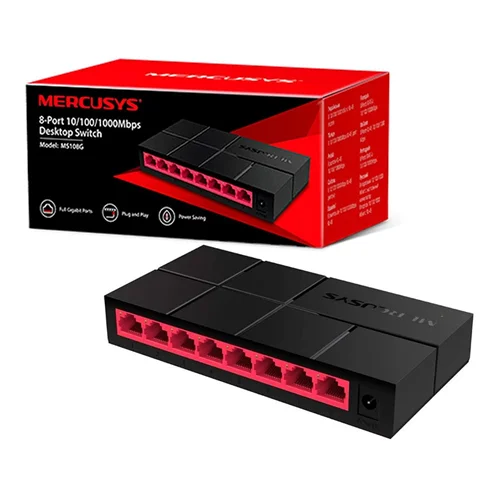سوییچ 8 پورت گیگابیت و دسکتاپ مرکوسیس مدل MS108G