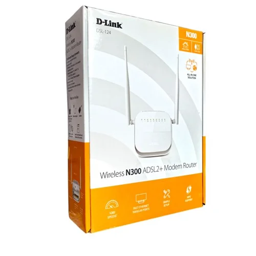 مودم روتر بی سیم +ADSL2 دی-لینک N300 مدل DSL-124